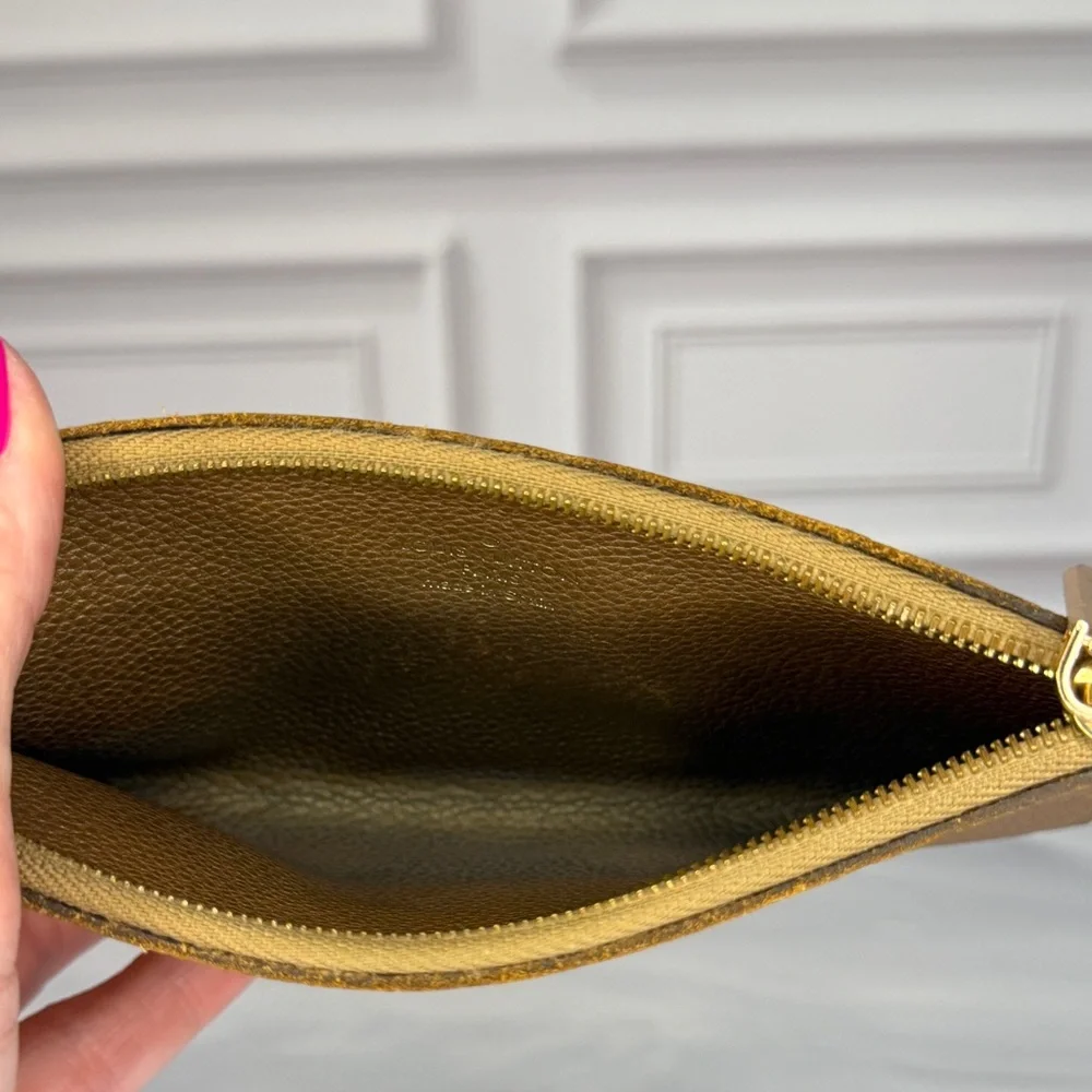 Louis Vuitton Light Brown Empreinte Leather Zip Coin Pouch